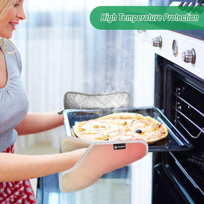 2 Pack Pot Holders, Solid Color Light Green Pink Gradient Oven Mitts Quilted Liner Trivets for Countertops Hot Pots and Pans, Square 7x9.8 in