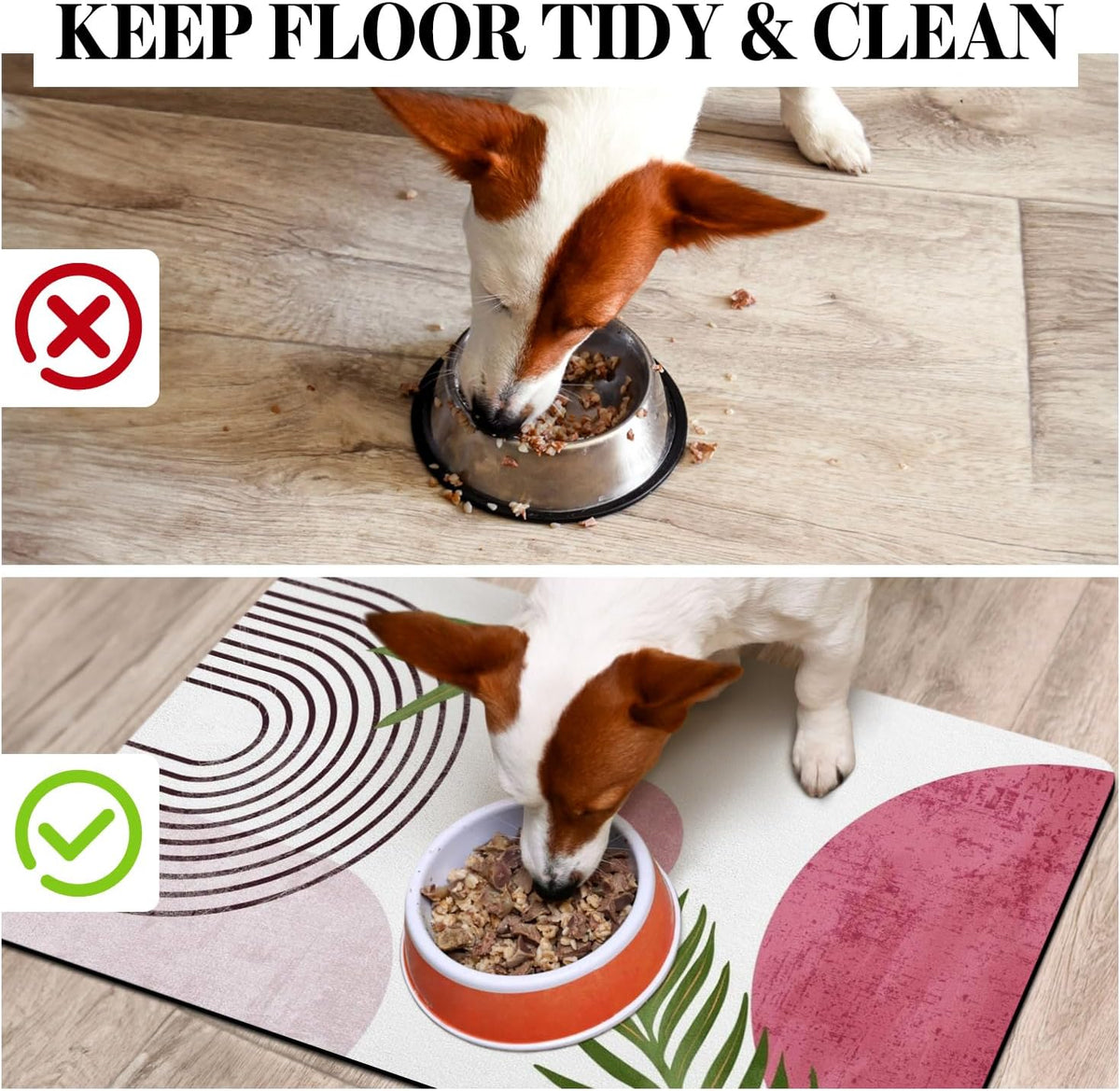 Dog Food Mats for Floors, Absorbent Dog Bowl Mat for Food and Water Dispenser, Quick Dry Cat Food Mat Pet Supplies