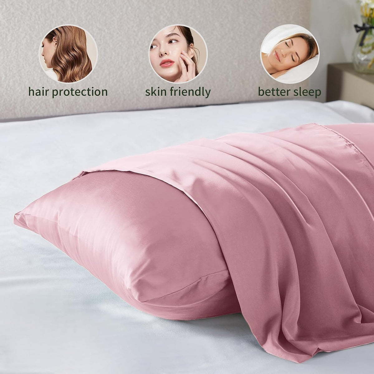 Silk Pillow Cases with Zipper,20x26 Mulberry Pillow Case,Pink,Standard,1pc