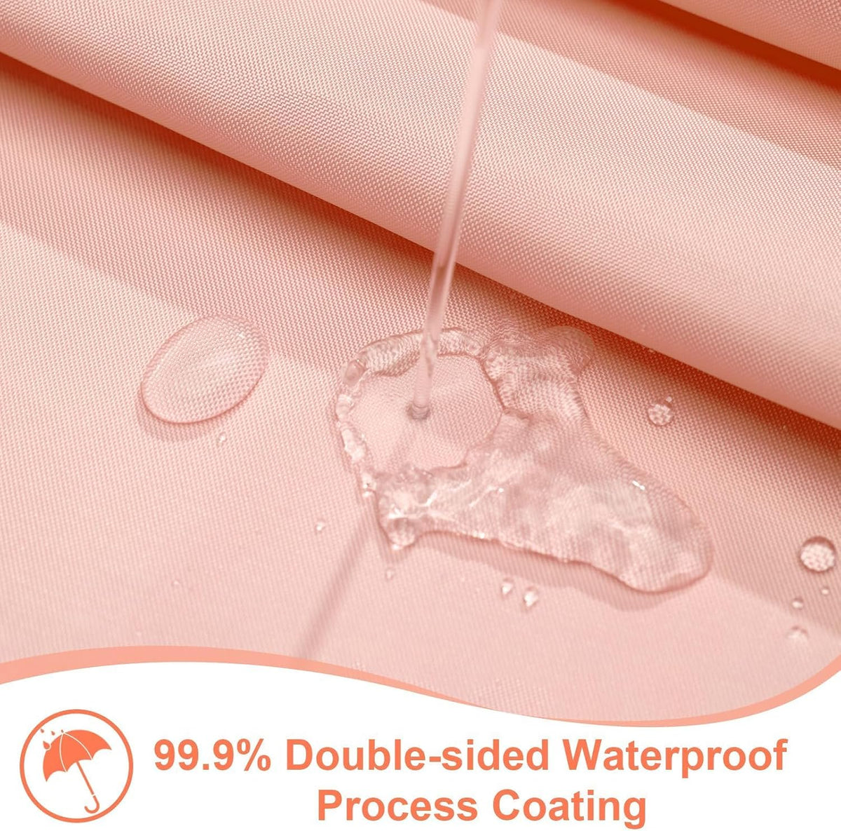 Blush Pink Scalloped Shower Curtain, Light Pink Cute Shower Curtain Peach Aesthetic Preppy Boho Waterproof Fabric Girly Bath Bathroom Decor with Metal Hook 72 W x 72 H Inch