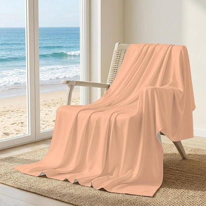 30"x40" Throw Cooling Blanket Peach Fuzz Pink Ice Silk Lightweight Breathable Soft Summer Blanket for Hot Sleepers Couch Bed Sofa Camping Solid Color