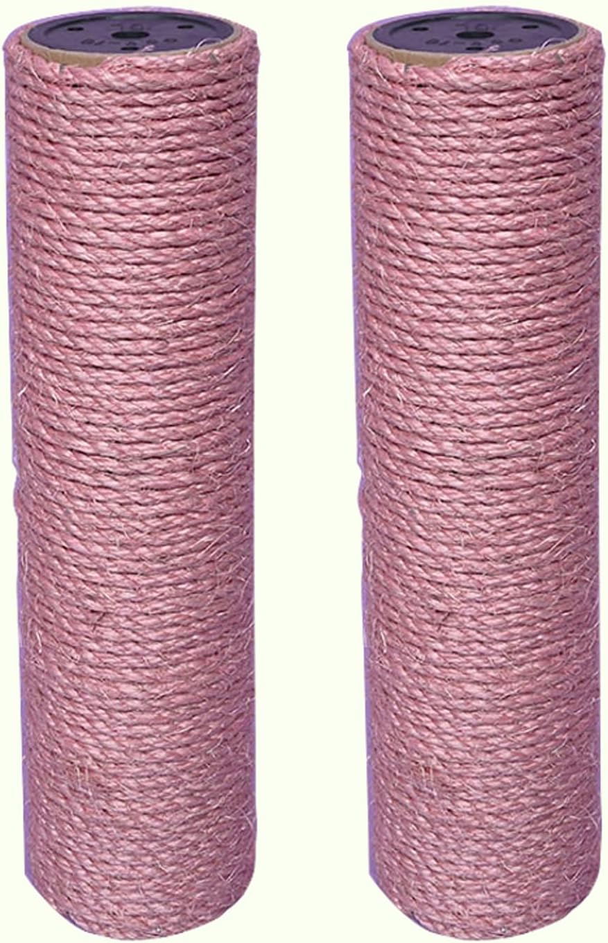 2Pcs M10 Cat Tree Replacement Posts - 10mm Bolt Sisal Cat Scratching Post Replacement Pole DIY M10 Bolt Sturdy PVC Tubes 3.34 * 15" (Pink)
