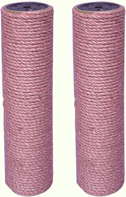 2Pcs M10 Cat Tree Replacement Posts - 10mm Bolt Sisal Cat Scratching Post Replacement Pole DIY M10 Bolt Sturdy PVC Tubes 3.34 * 15" (Pink)