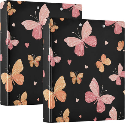 Simple Pastel Pink Peach Round Ring Binders 1.5 Inch 3 Ring Binder with Clipboard Holds 200 Sheets Office Home School