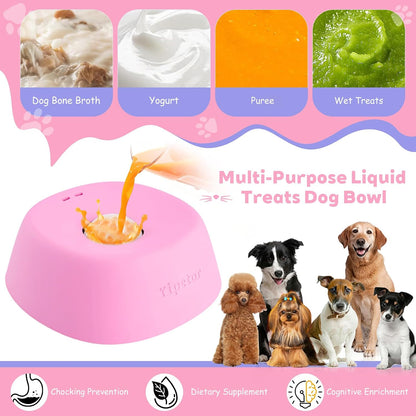 Yipetor Dog Lick Bowl, Rolled Ball-in Slow Feeder Enrichment Puzzle Toys