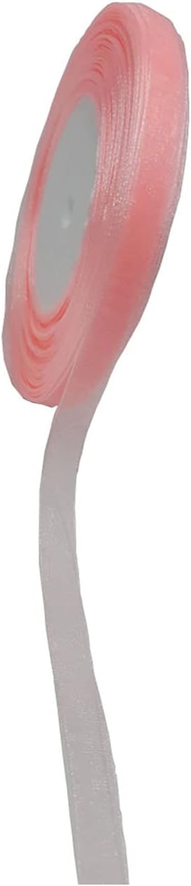 3/8 Inch Peach Sheer Organza Ribbon for Gift Bouquet Wrapping 50Yd