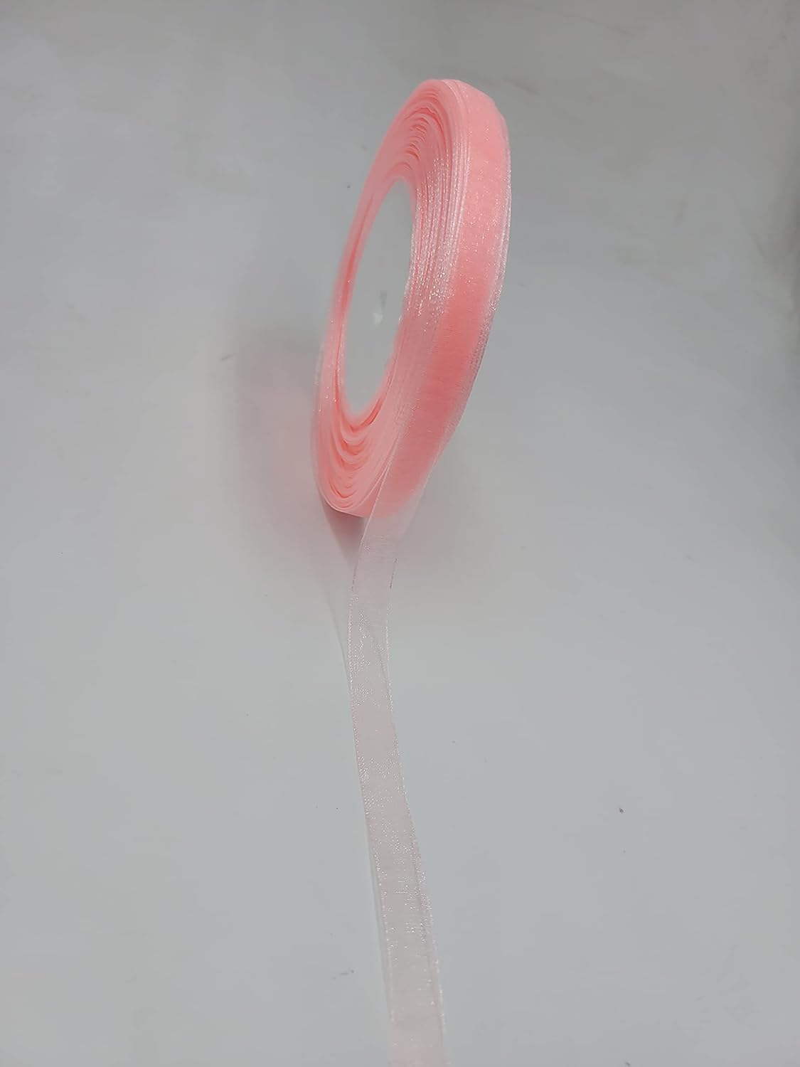 3/8 Inch Peach Sheer Organza Ribbon for Gift Bouquet Wrapping 50Yd