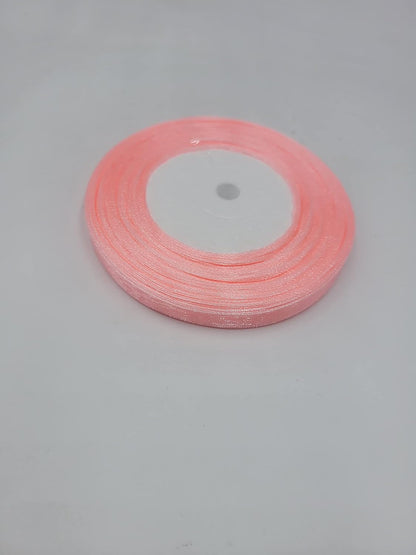 3/8 Inch Peach Sheer Organza Ribbon for Gift Bouquet Wrapping 50Yd