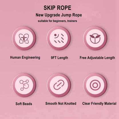Jump Rope Soft Beaded Skipping Rope Adjustable Length Tangle Basic Jump Ropes for Fitness School Exercise Equipment for Women,Men Perfect Weight Loss 9 FT