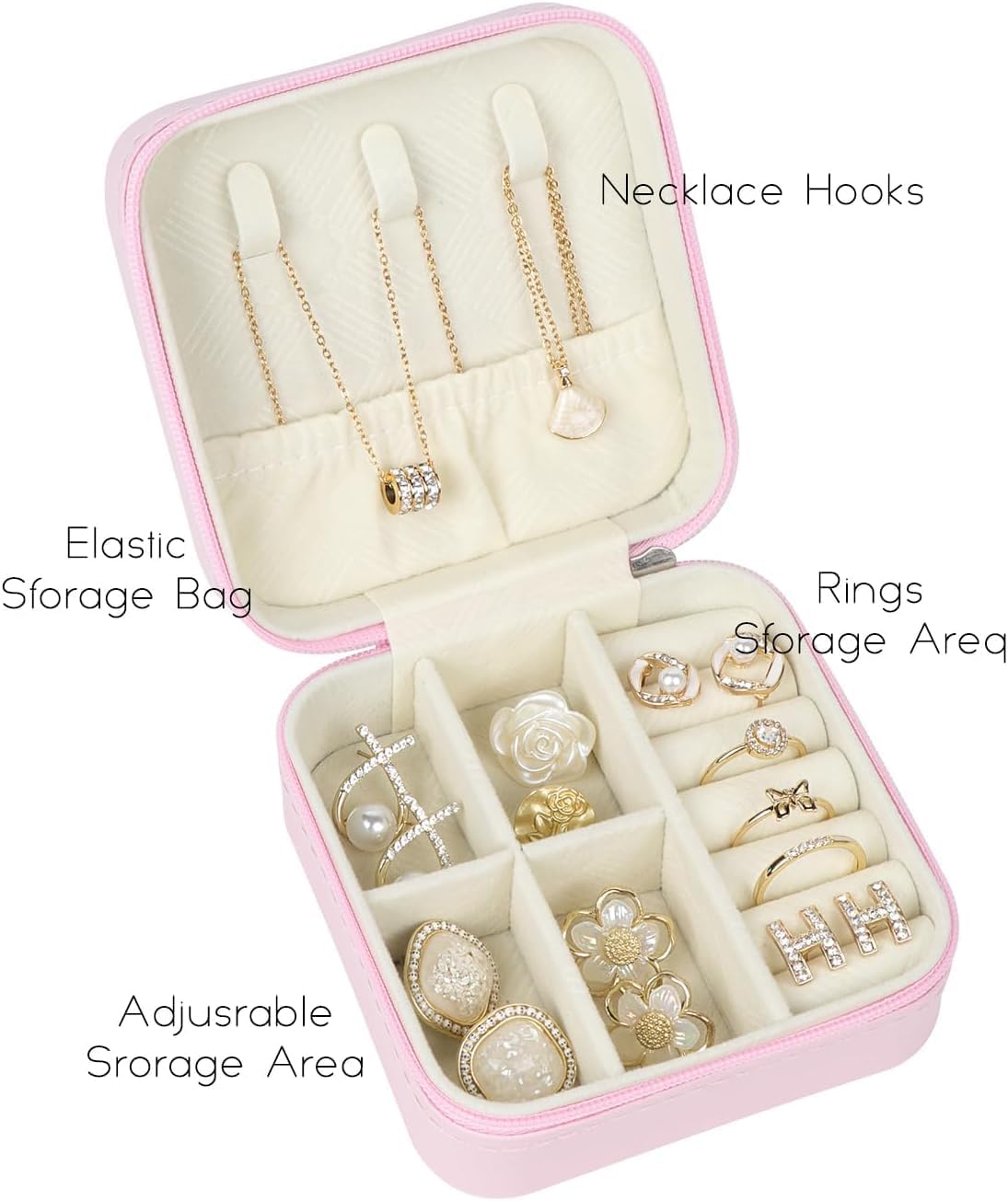 Travel Jewelry Case, Travel Jewelry Box, Mini Jewelry Travel Case, Jewelry Organizer Case, Portable Small Jewelry Organizer Storage Boxes - Best Gift for Women Girls.