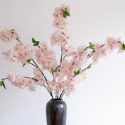 KBREE 47.2 inches Cherry Blossom Branches, 3 Pieces Artificial Flower Branches, Extra Long Pink Flower Stems for Vase, Cherry Blossom Decor for Home Weding Party or Office (Pale Pink)