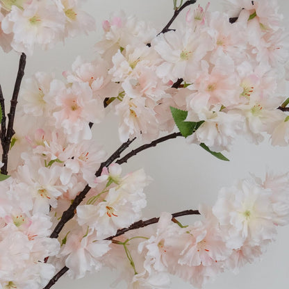 KBREE 47.2 inches Cherry Blossom Branches, 3 Pieces Artificial Flower Branches, Extra Long Pink Flower Stems for Vase, Cherry Blossom Decor for Home Weding Party or Office (Pale Pink)