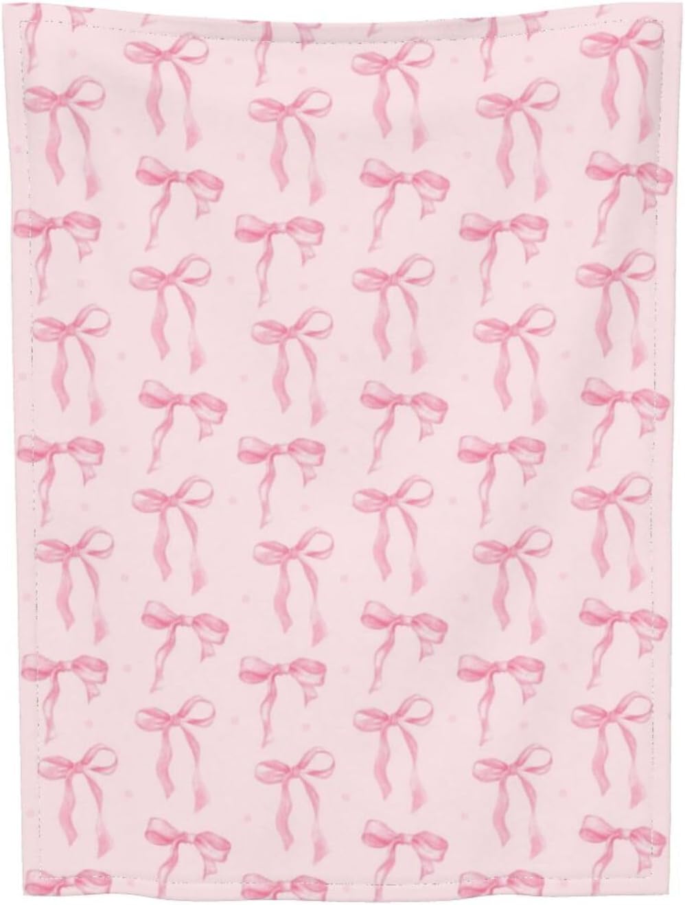Cute Pink Throw Blanket Pink Ribbon Bow Soft Cozy Flannel Fleece Blanket Fuzzy Bedding for Couch Sofa Chair Bed Living Room Bedroom Decor All Seasons Valentine's Day Birthday Gift Women Girl,40"X30"