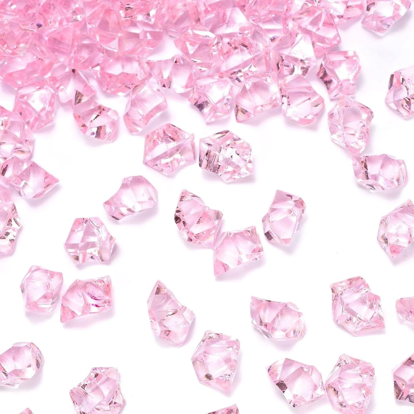 150 PCS Pink Fake Ice Rocks, Vase Fillers for Home