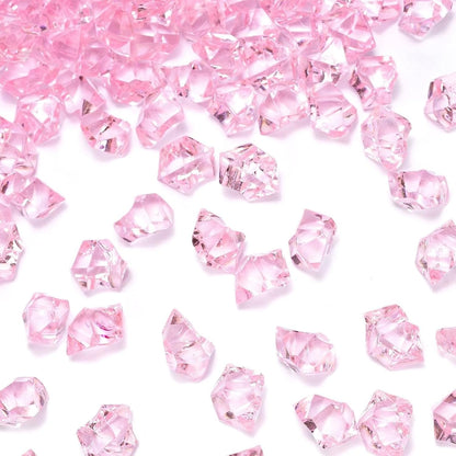 150 PCS Pink Fake Ice Rocks, Vase Fillers for Home