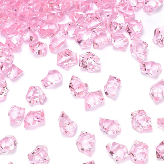 150 PCS Pink Fake Ice Rocks, Vase Fillers for Home