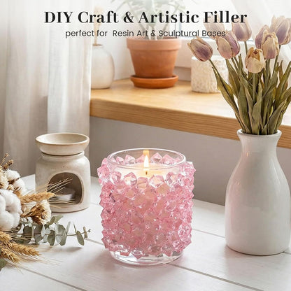 150 PCS Pink Fake Ice Rocks, Vase Fillers for Home