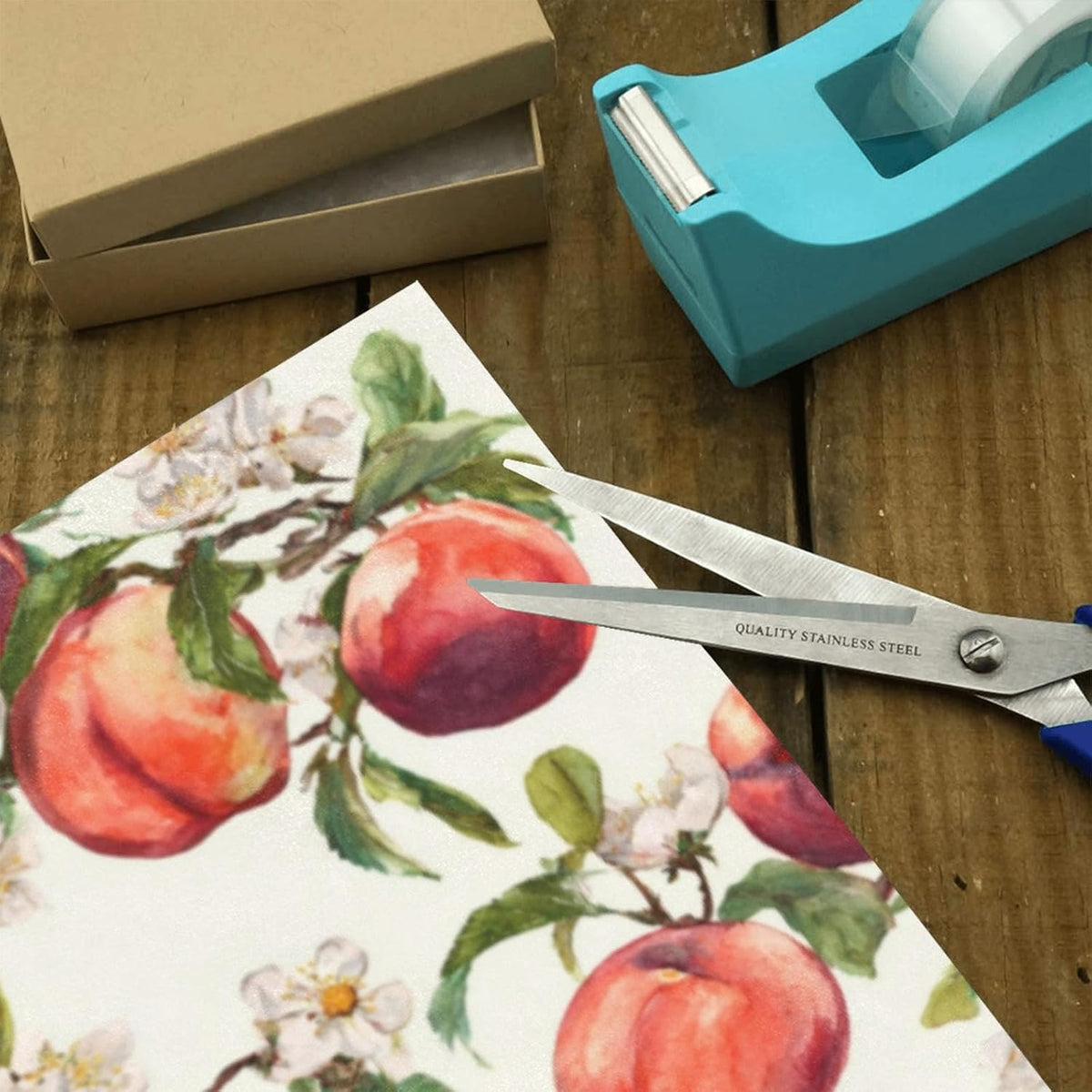 2 Rolls Birthday Wrapping Paper Roll - Watercolor Peaches Design Gift Wrap Perfect for Weddings, Brides, Holidays, Baby Showers - 58 x 22.8 inches