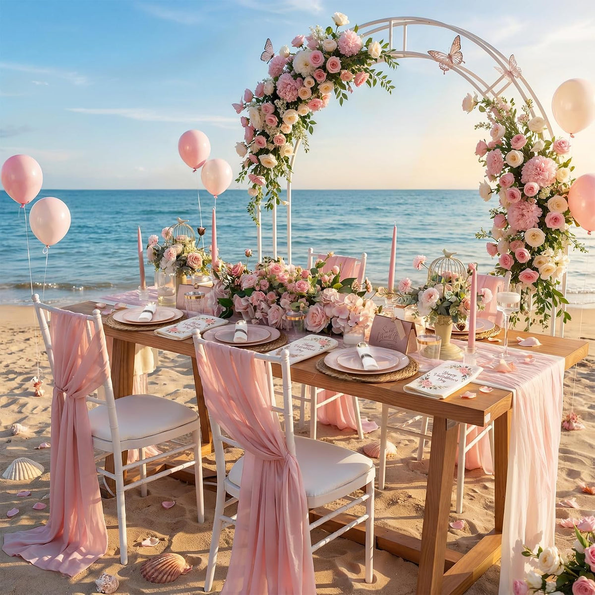 175PCS Pink Plates Disposable - Pink and Gold Plates for Baby Shower