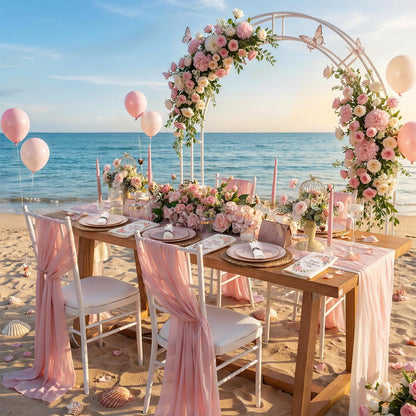 175PCS Pink Plates Disposable - Pink and Gold Plates for Baby Shower