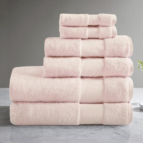 100% Turkish Cotton 600 GSM Bath Towel Set, 6 Piece, Blush