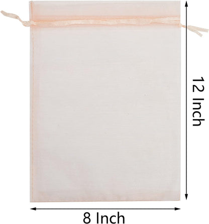 25 pcs 8x12 Inches Drawstring Organza Bags Wedding Party Favor Gift Candy Toys Makeup Pouches Gift Bag
