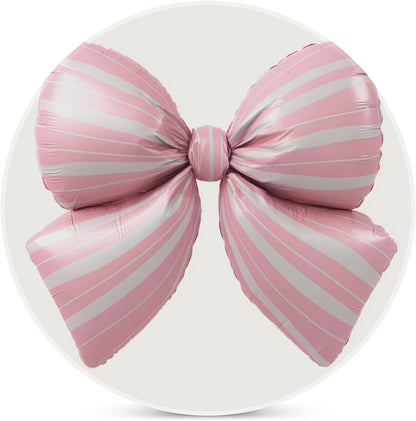 Light Pink Bow Balloon Candy Stripe Pattern Coasters Set of 4 Absorbent Coasters