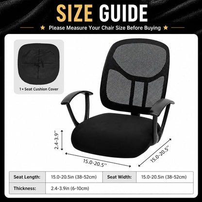 DEC Stretchable Desk Office Chair Seat Cushion Covers - Universal Spandex Computer Chair Slipcover - Anti-Scratch Dogs, Cats, Pets Removable Washable Cushion Protectors
