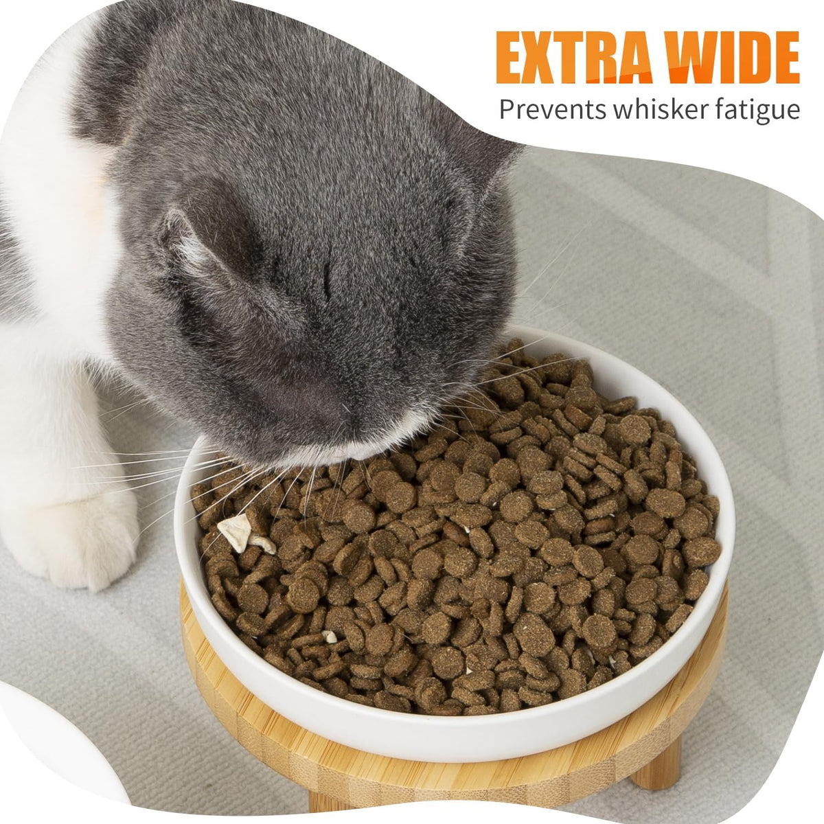 Lusifaco Shallow Wide Elevated Cat Bowls Whisker Fatigue(Pink,Set of 2)