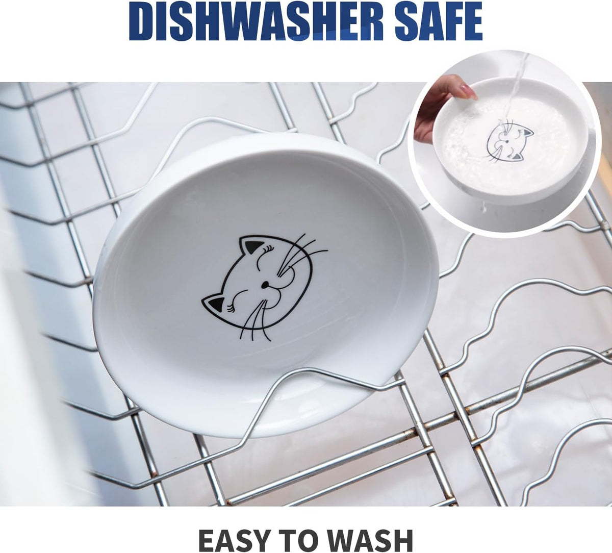 Lusifaco Shallow Wide Elevated Cat Bowls Whisker Fatigue(Pink,Set of 2)