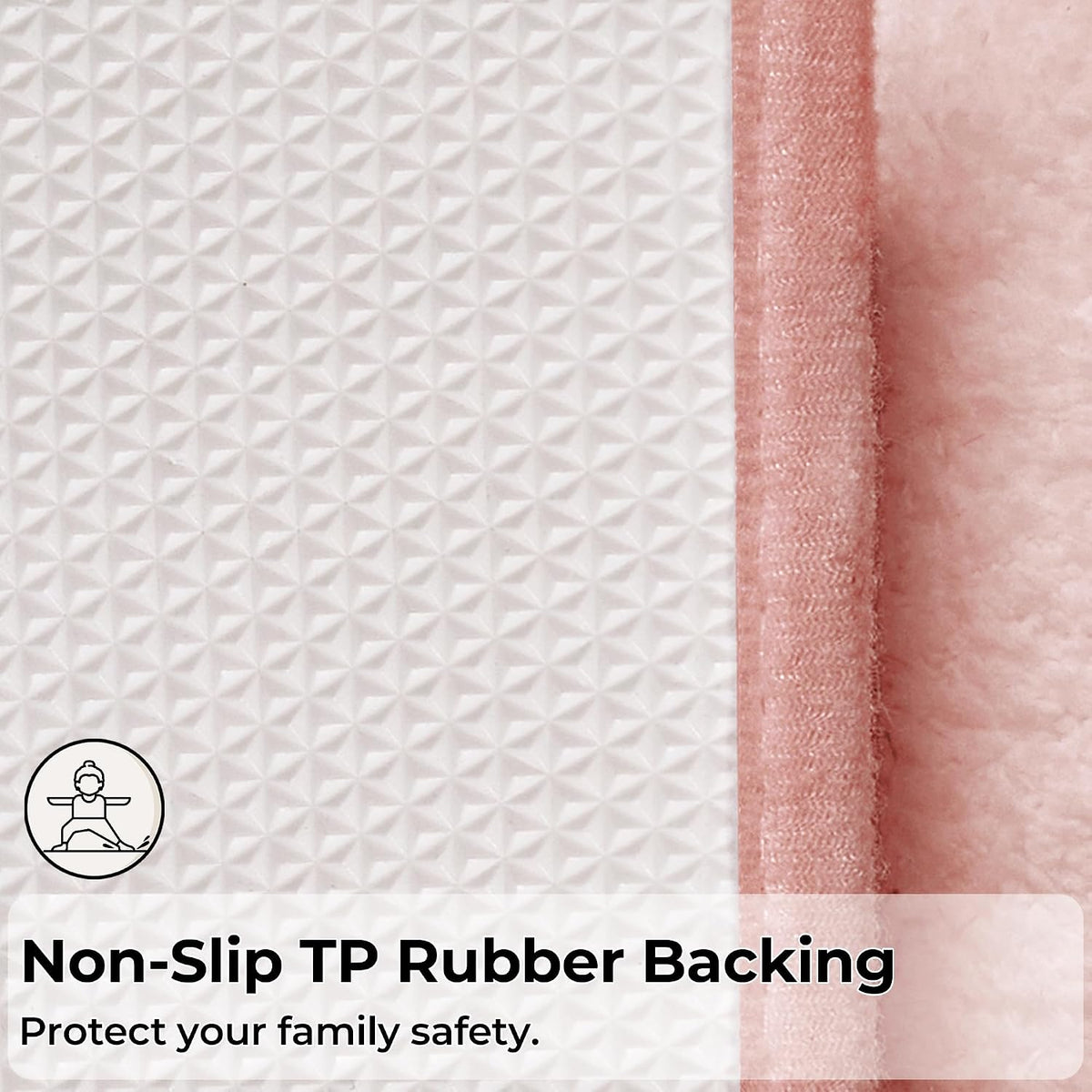 Pink U Shaped Toilet Rug 20" x 24", Non-Slip Bath Mat