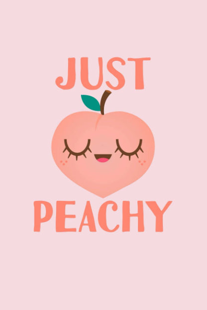 Just Peachy: Notebook: Cute Peach | 6"x9" Lined Notebook 120 Pages | Positive Vibes Journal for Kids & Teens | Art by J.Song Design