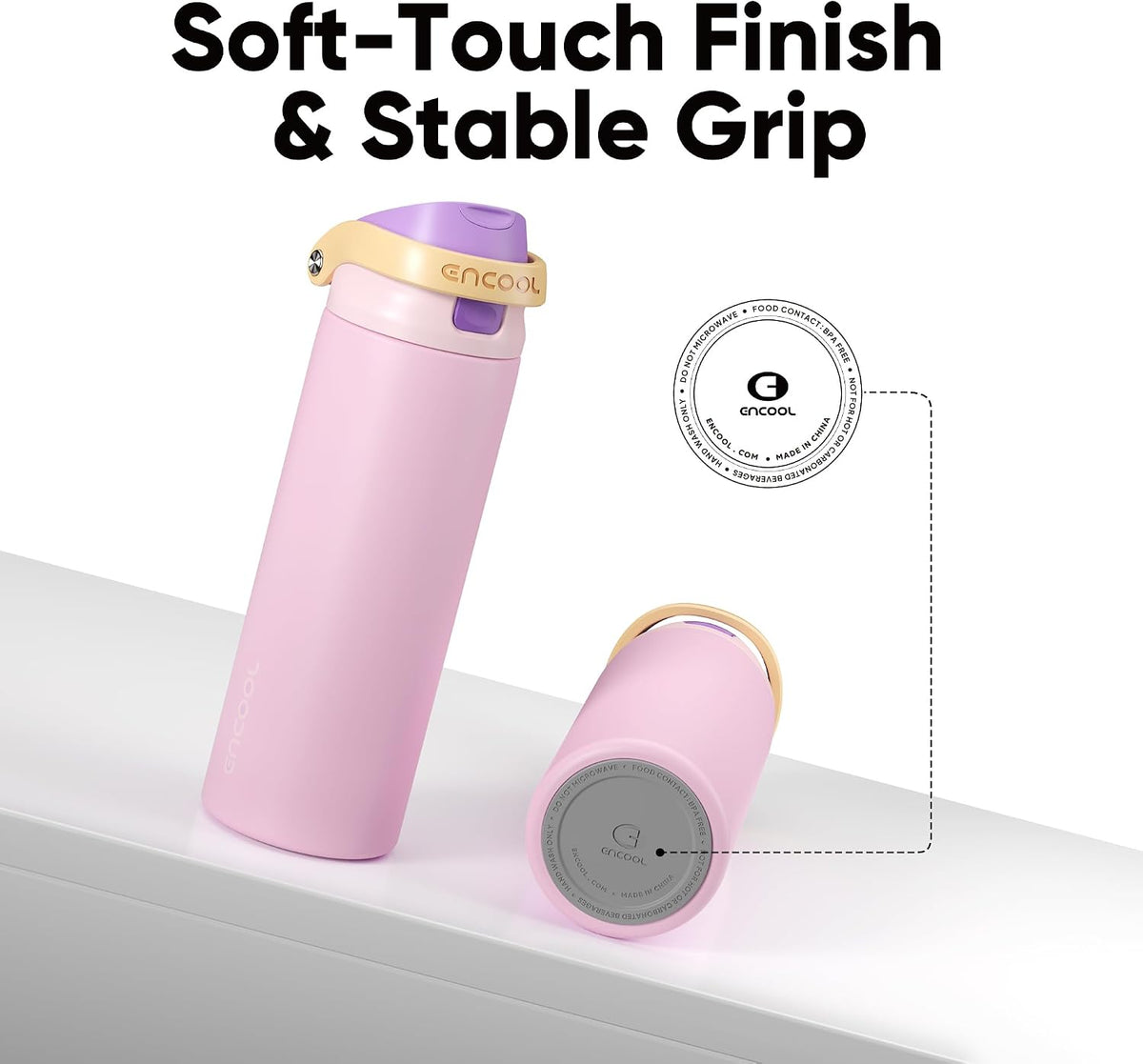Leakproof Insulated Water Bottle with Straw Dual-Sip Water Bottle Bag-Safe Design for Work, Commute & Gym – Keeps Drinks Cold All Day, 32 oz, Peach Purple