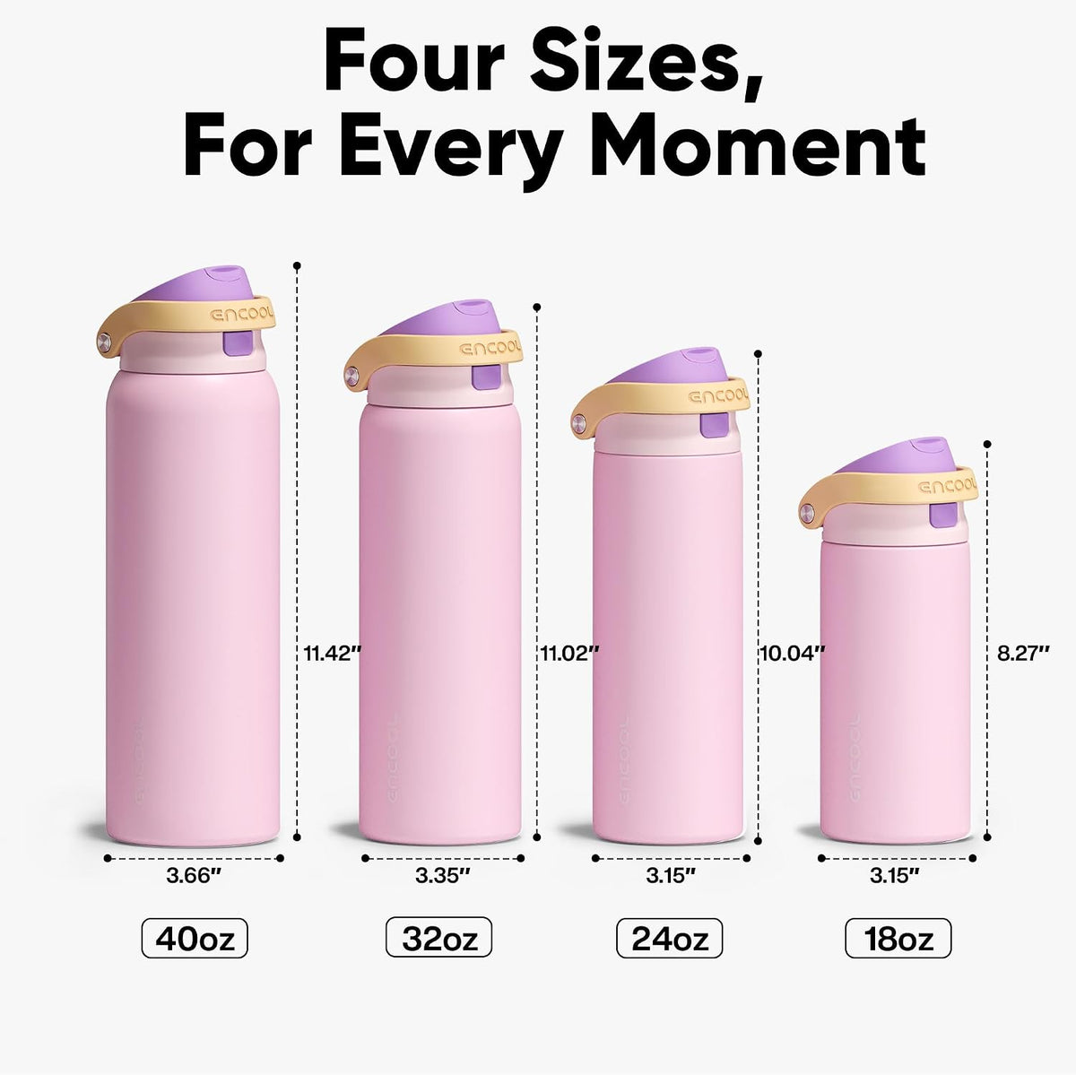Leakproof Insulated Water Bottle with Straw Dual-Sip Water Bottle Bag-Safe Design for Work, Commute & Gym – Keeps Drinks Cold All Day, 32 oz, Peach Purple