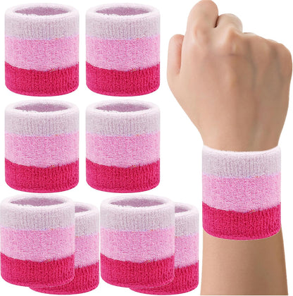 8 Pack Wrist Sweatbands Tennis Wrist Bands Absorbent Sweat Band for Men and Women, Breathable Cotton Sweatbands for Working Out, Football, Basketball, Running Athletic Sports