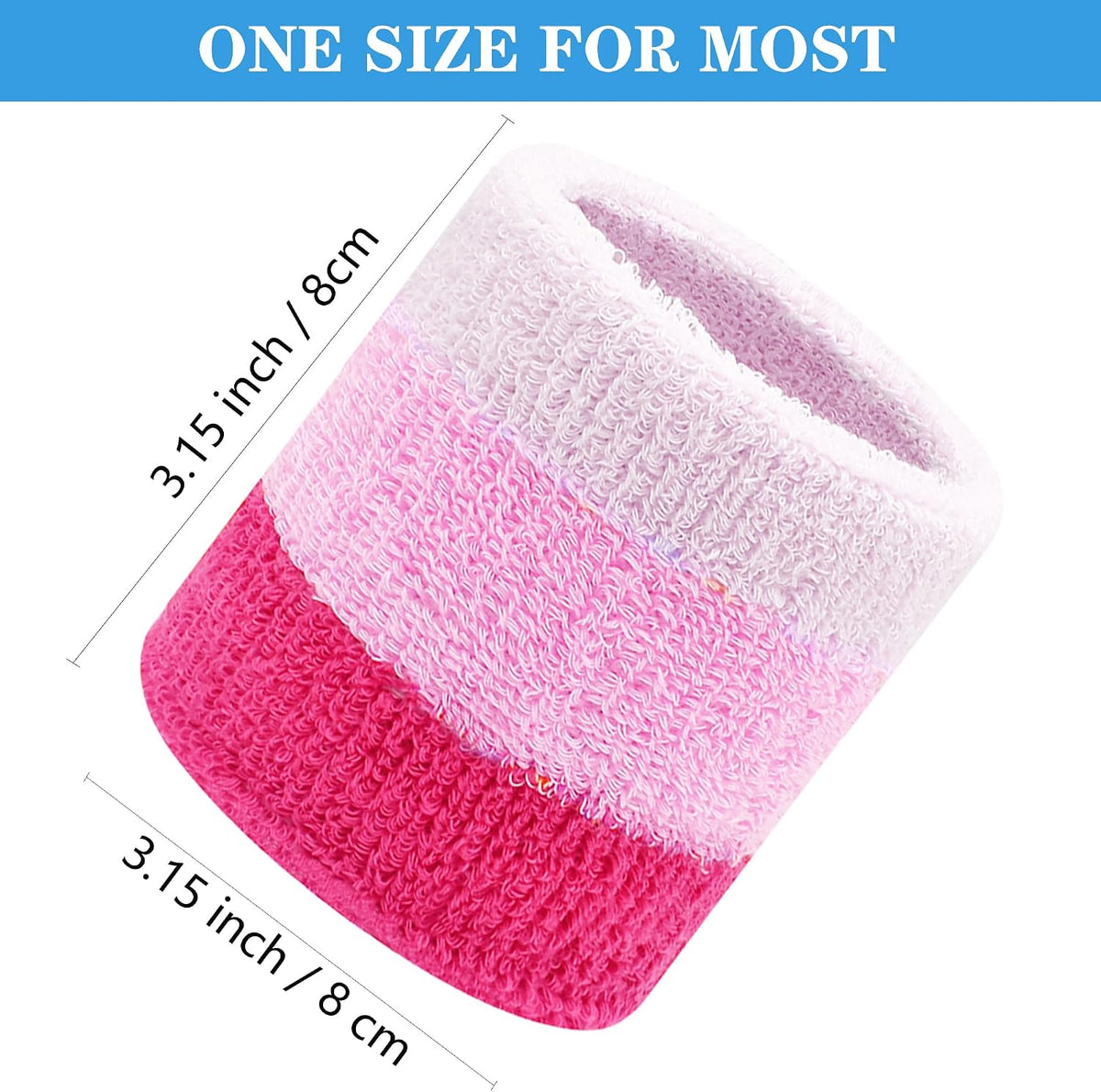 8 Pack Wrist Sweatbands Tennis Wrist Bands Absorbent Sweat Band for Men and Women, Breathable Cotton Sweatbands for Working Out, Football, Basketball, Running Athletic Sports