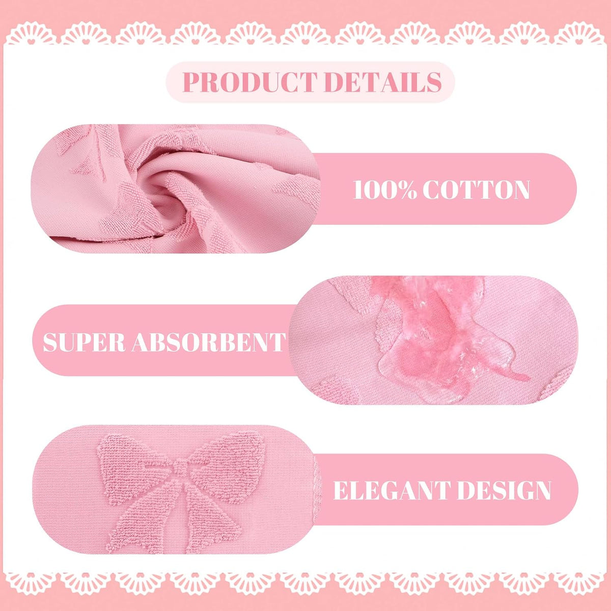 4 PCS Cotton Towel Set Contain 2 Hand Towels 14x30in & 2 Wash Coths 14x14in