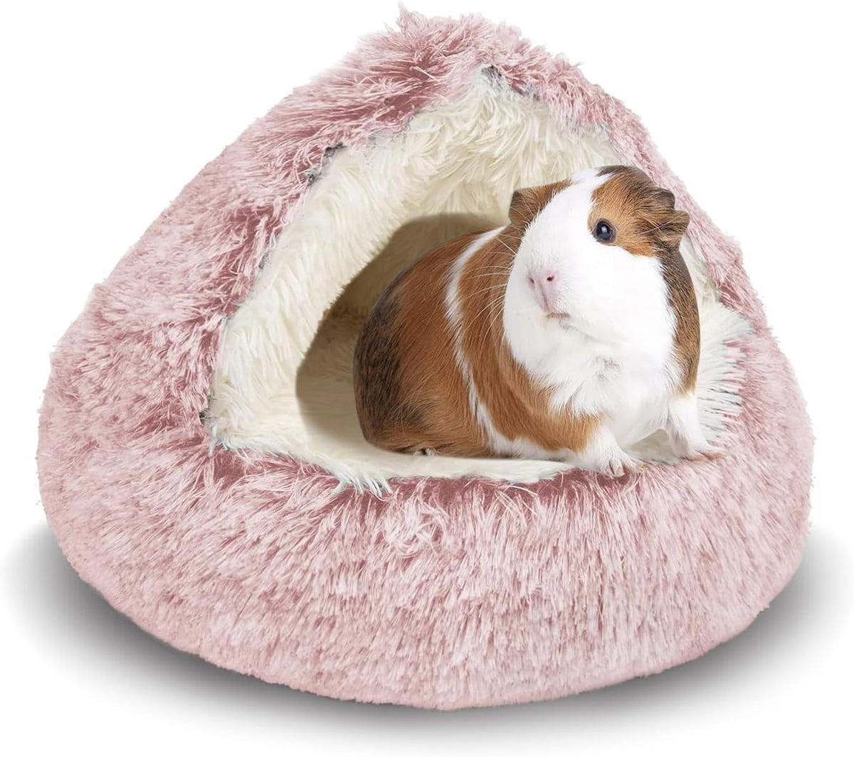 Guinea Pig Hideout, Doughnut Guinea Pig Bed, Bunny Hamster Bed Stuff(Pink)
