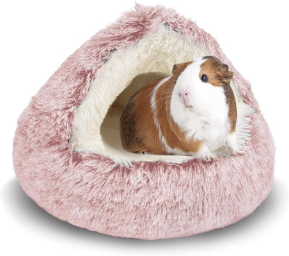 Guinea Pig Hideout, Doughnut Guinea Pig Bed, Bunny Hamster Bed Stuff(Pink)