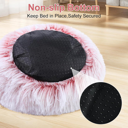 Guinea Pig Hideout, Doughnut Guinea Pig Bed, Bunny Hamster Bed Stuff(Pink)