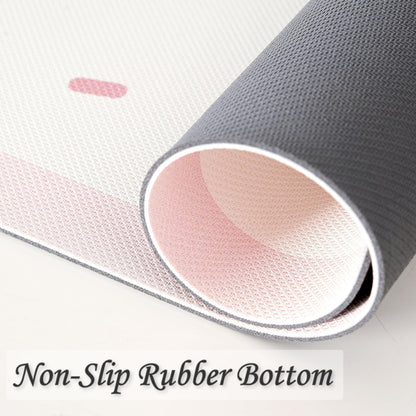 Floral Non Slip Bath Mat, Rubber Backing Ultra Thin Spring Bathroom Rugs Quick Dry Super Absorbent Bath Rug Shower Mat for Bathroom Floor Bathtub Shower Sink, Easy Care Pink 17"x 25"