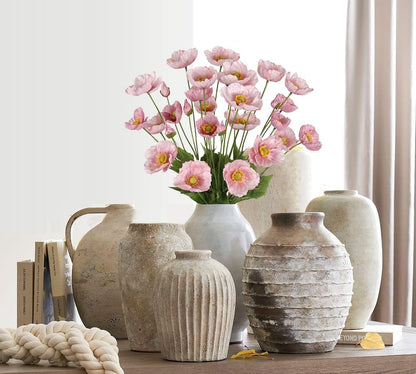 Faux Poppy Flowers,8PCS Pink Silk Poppies 23.2in Artificial Poppy Flowers Fake Poppies for Wedding Bouquet Party Table Centerpiece Arrangement Home Decor(Pink)