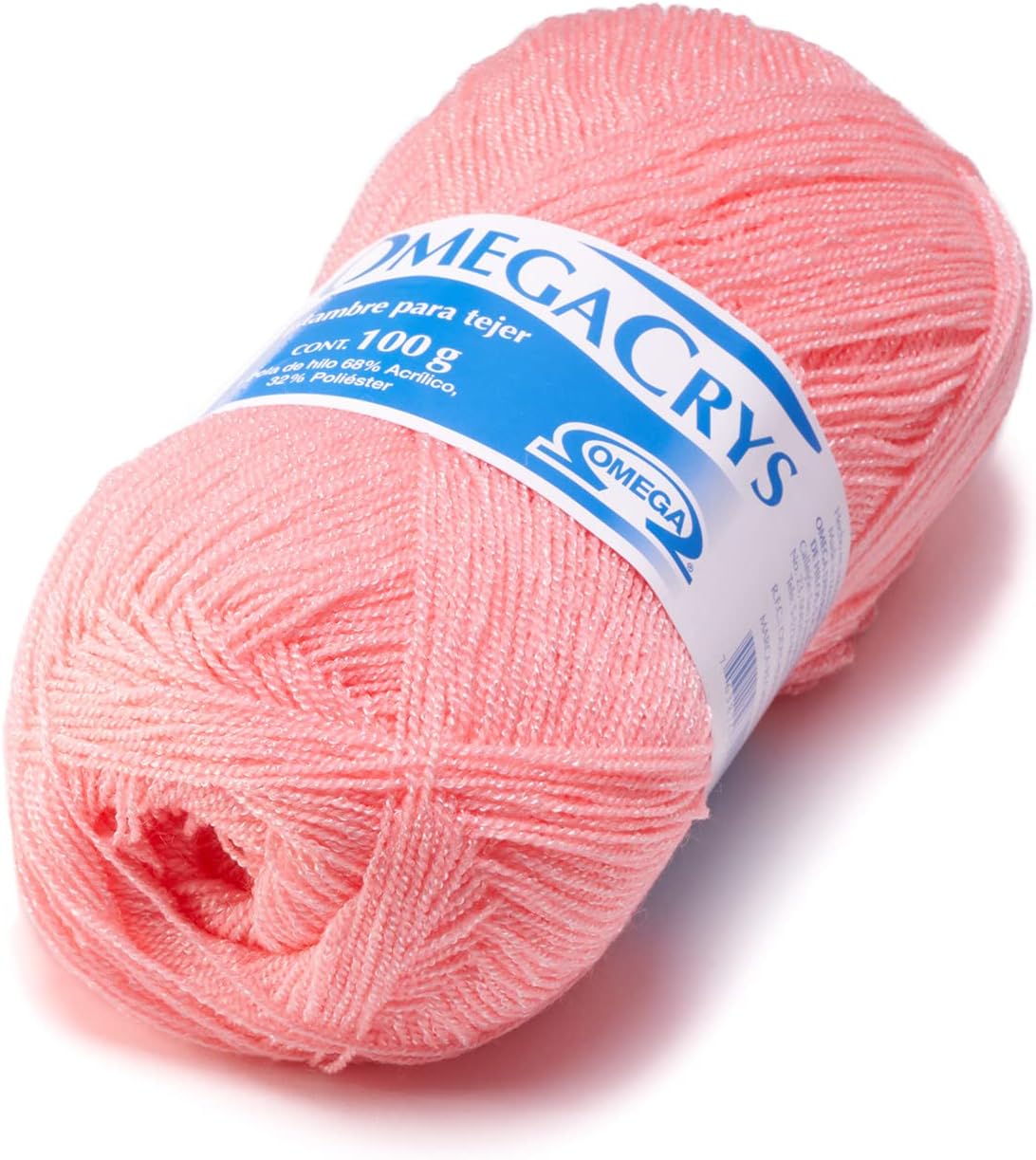 OMEGACRYS [100grs] - by Omega - Fine Crystal Yarn Great for All Crafts - Color 43-Peach 253