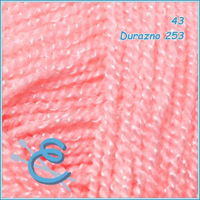 OMEGACRYS [100grs] - by Omega - Fine Crystal Yarn Great for All Crafts - Color 43-Peach 253