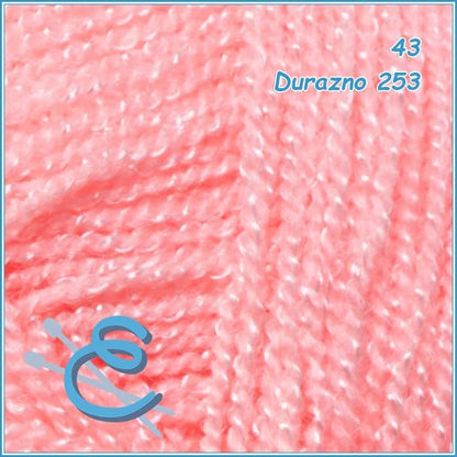 OMEGACRYS [100grs] - by Omega - Fine Crystal Yarn Great for All Crafts - Color 43-Peach 253