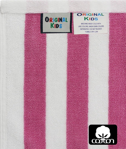 6 Piece Towel Set - 100% Cotton Cabana Stripe Kids Towel Set