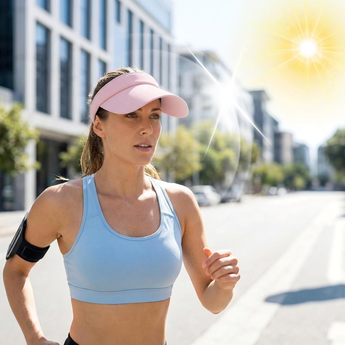 Sun Visor Hat Sport Wear Athletic Visor Adjustable Lightweight Wide Brim Cap Beach Hat for Women and Men Golf Tennis
