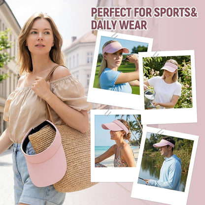 Sun Visor Hat Sport Wear Athletic Visor Adjustable Lightweight Wide Brim Cap Beach Hat for Women and Men Golf Tennis
