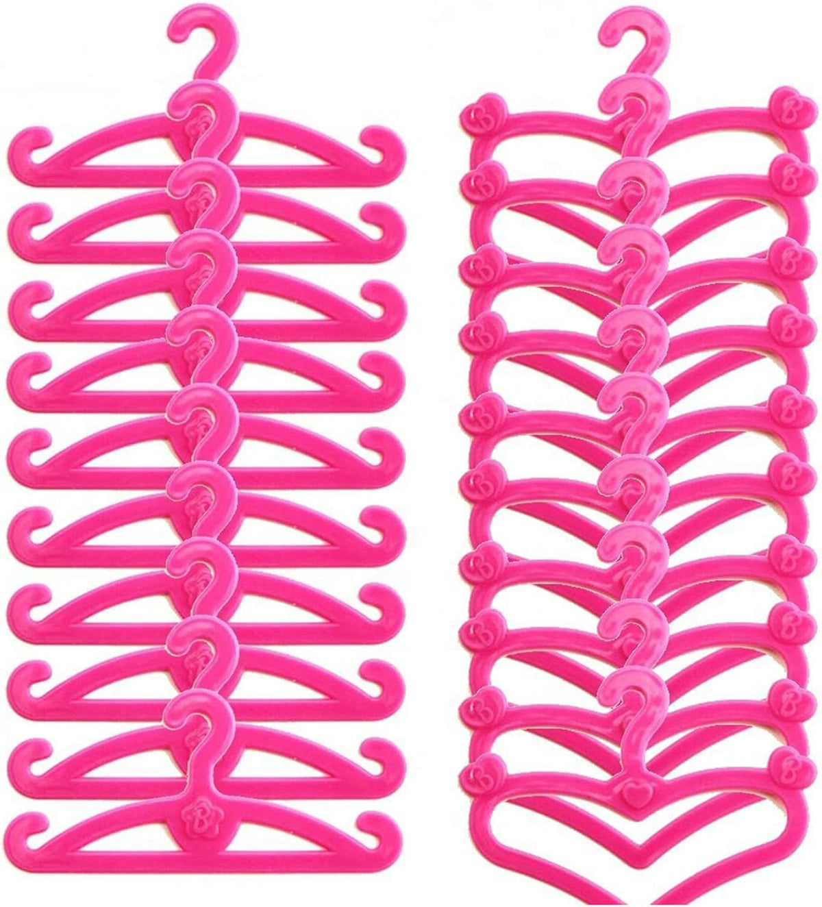 60 PCS Pink Plastic Little Hangers for Girl Doll Dress Clothes Gown Doll Clothes Accessories