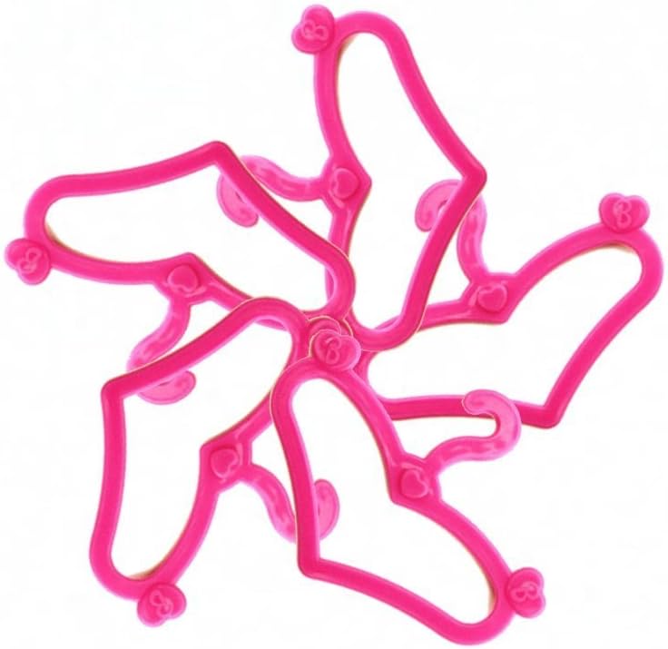 60 PCS Pink Plastic Little Hangers for Girl Doll Dress Clothes Gown Doll Clothes Accessories
